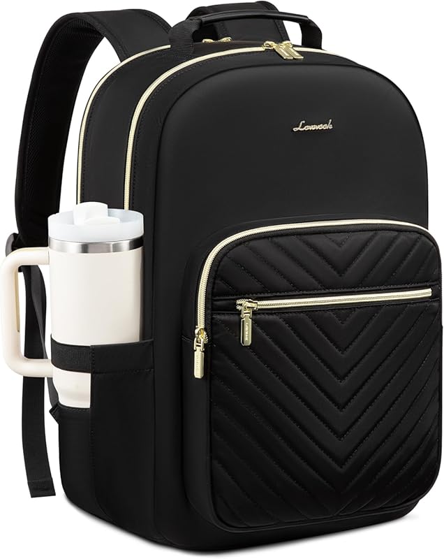 LOVEVOOK Laptop Backpack for Women with Giant Tumbler Holder, 15.6 Inc