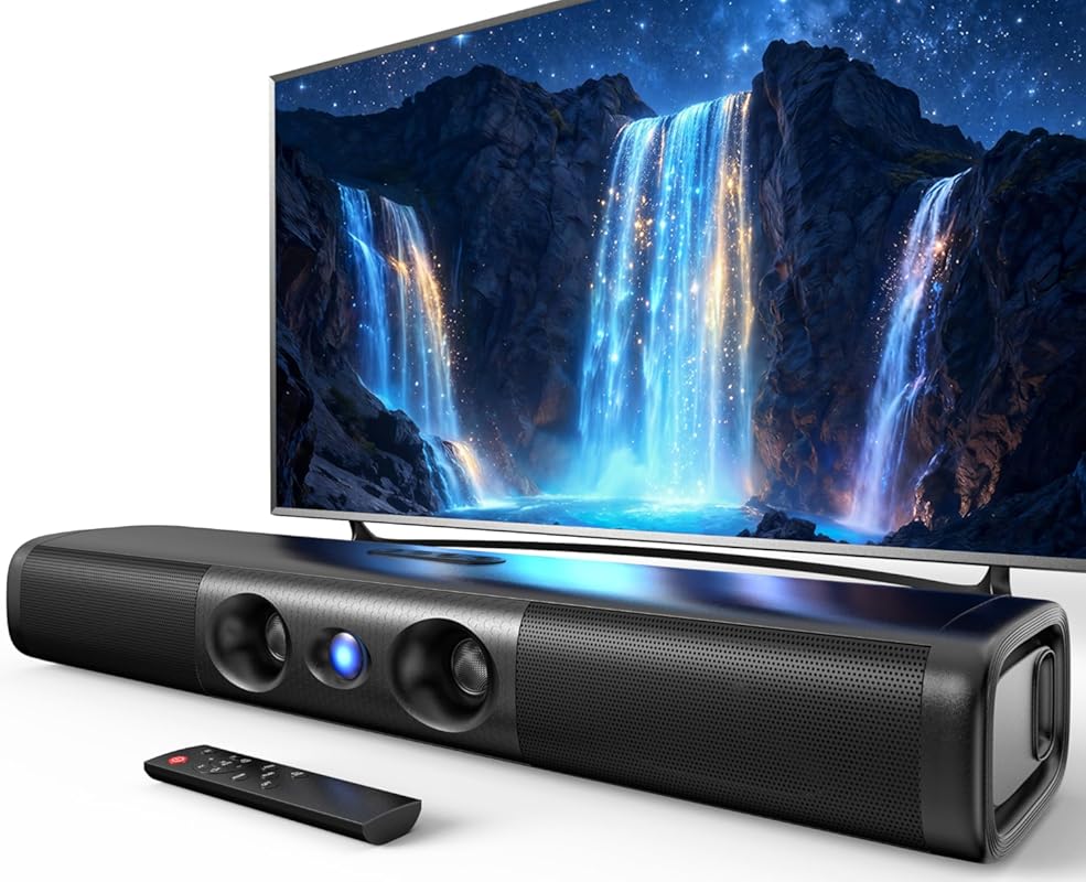 60W 2.0 Channel Sound Bar with Deep Bass, Dual Woofers, Silk Dome Twee