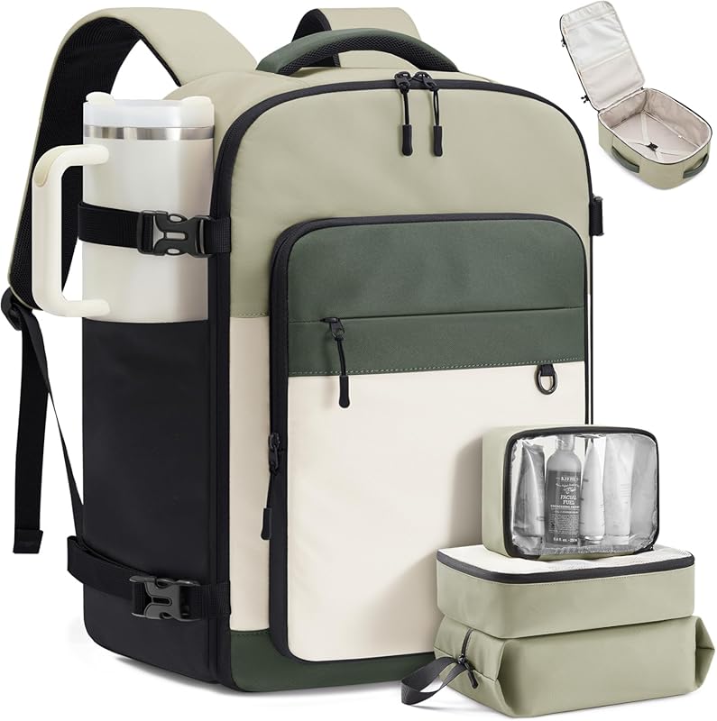 LOVEVOOK 40L Large TSA Approved Travel Backpack with 3 Packing Cubes, 