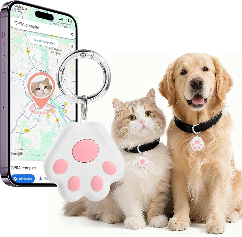 Pet GPS Tracker for Dogs and Cats, Waterproof, No Subscription, 180-Da
