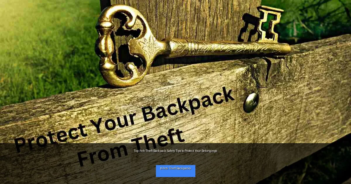 Top Anti Theft Backpack Safety Tips to Protect Your Belongings