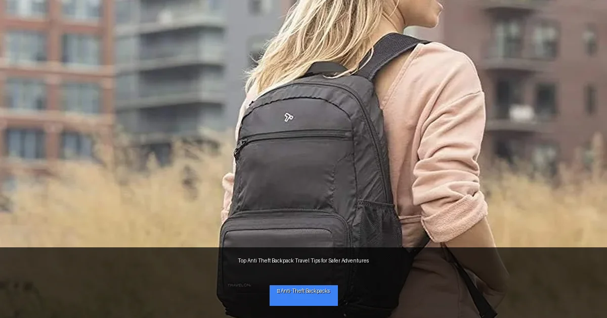 Top Anti Theft Backpack Travel Tips for Safer Adventures