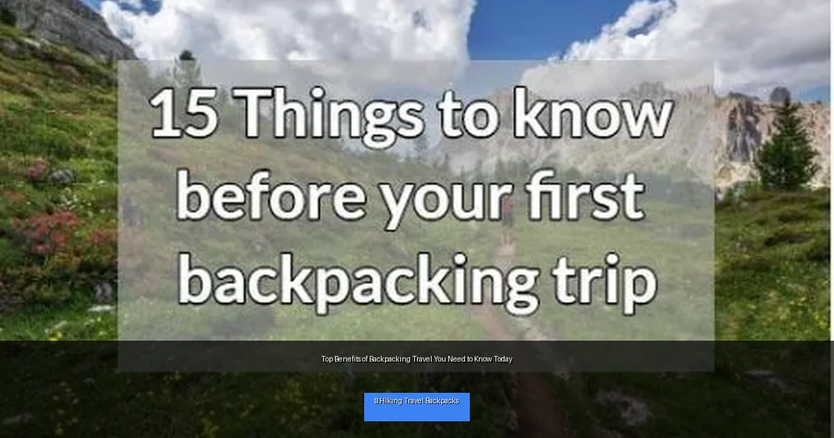 Top Benefits of Backpacking Travel You Need to Know Today