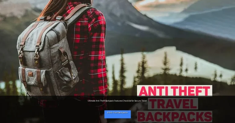 Ultimate Anti Theft Backpack Features Checklist for Secure Travel