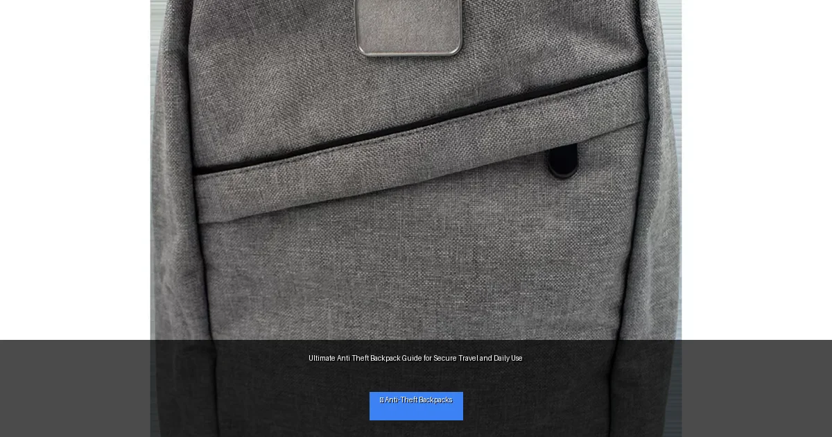 Ultimate Anti Theft Backpack Guide for Secure Travel and Daily Use