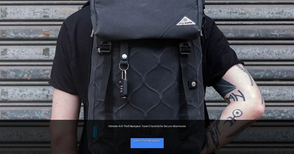 Ultimate Anti Theft Backpack Travel Checklist for Secure Adventures