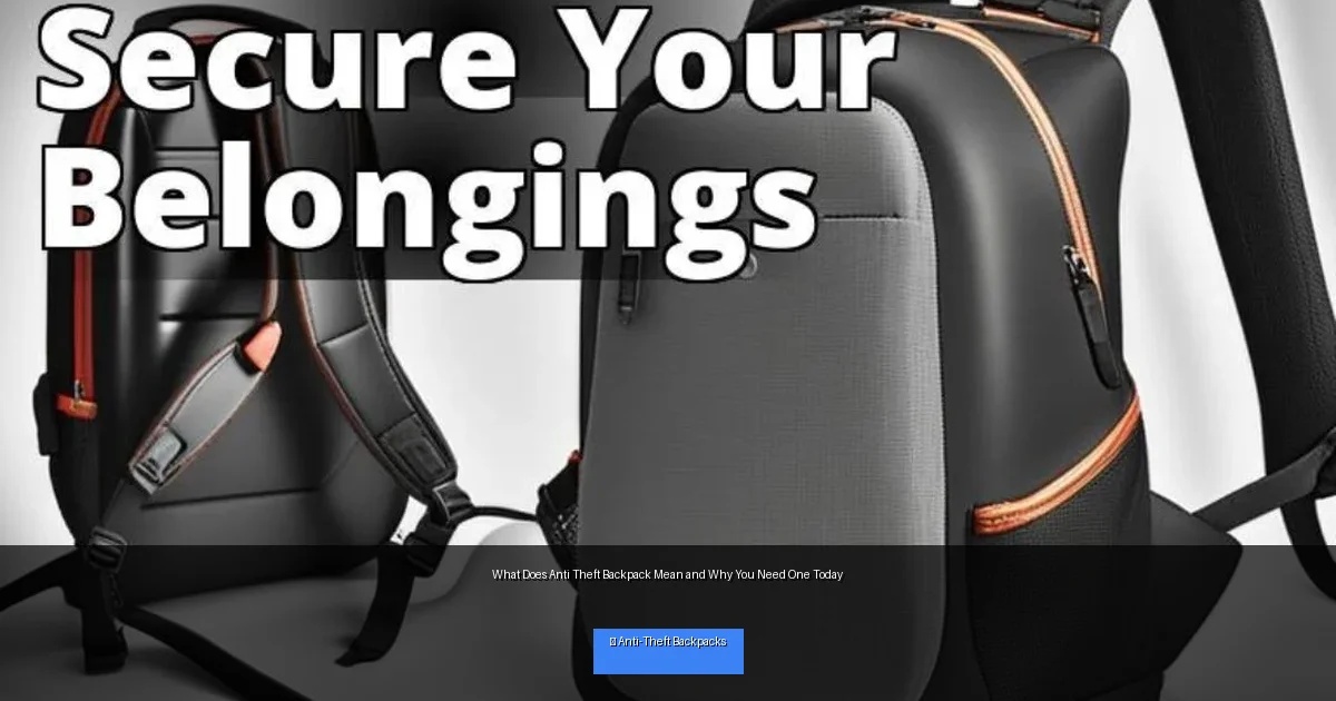 What Does Anti Theft Backpack Mean and Why You Need One Today