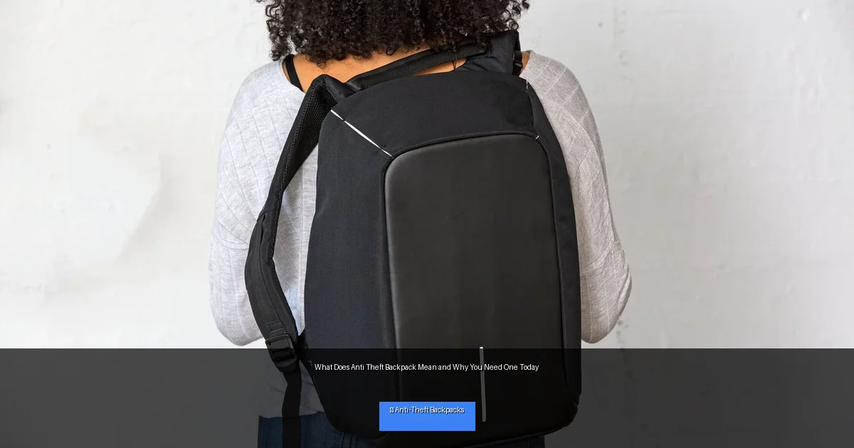 What Does Anti Theft Backpack Mean and Why You Need One Today
