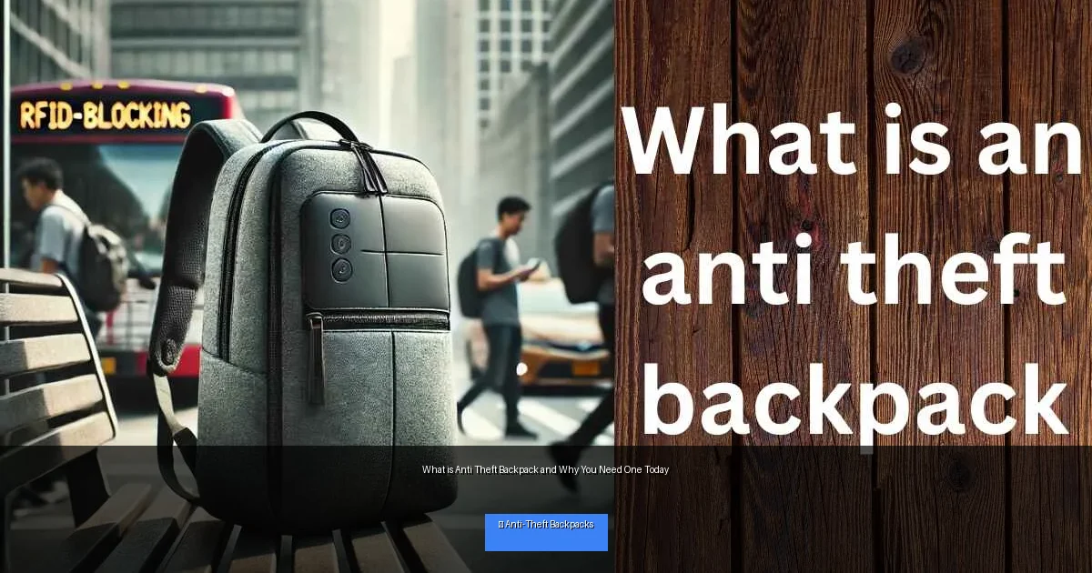 What is Anti Theft Backpack and Why You Need One Today
