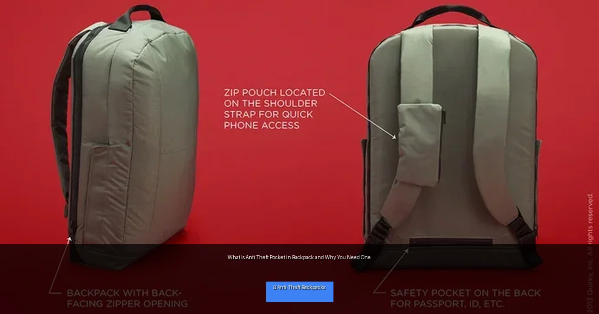 What Is Anti Theft Pocket in Backpack and Why You Need One
