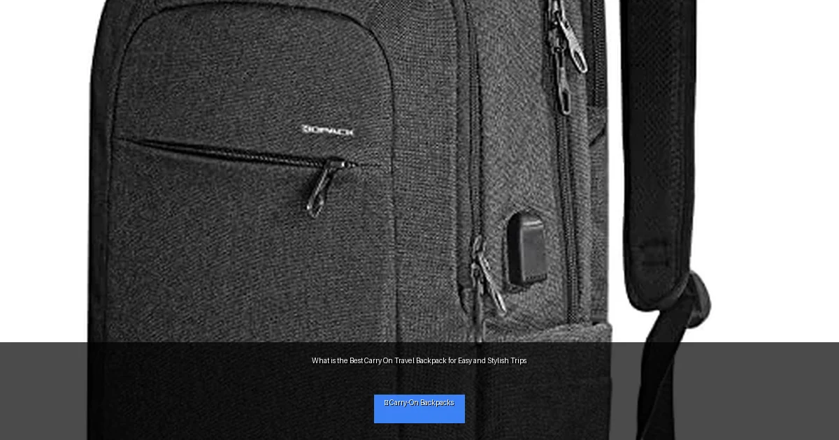 What is the Best Carry On Travel Backpack for Easy and Stylish Trips