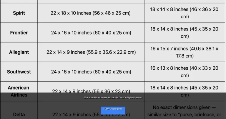 What is the Maximum Size Backpack for Carry On Flights Explained