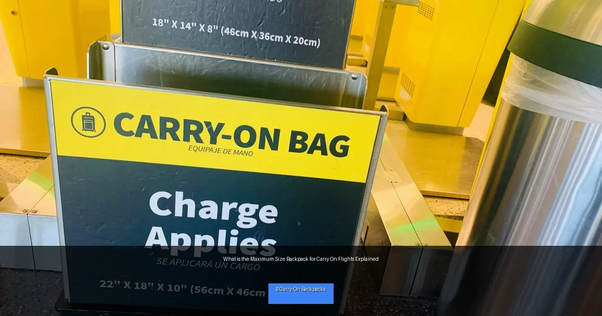 What is the Maximum Size Backpack for Carry On Flights Explained