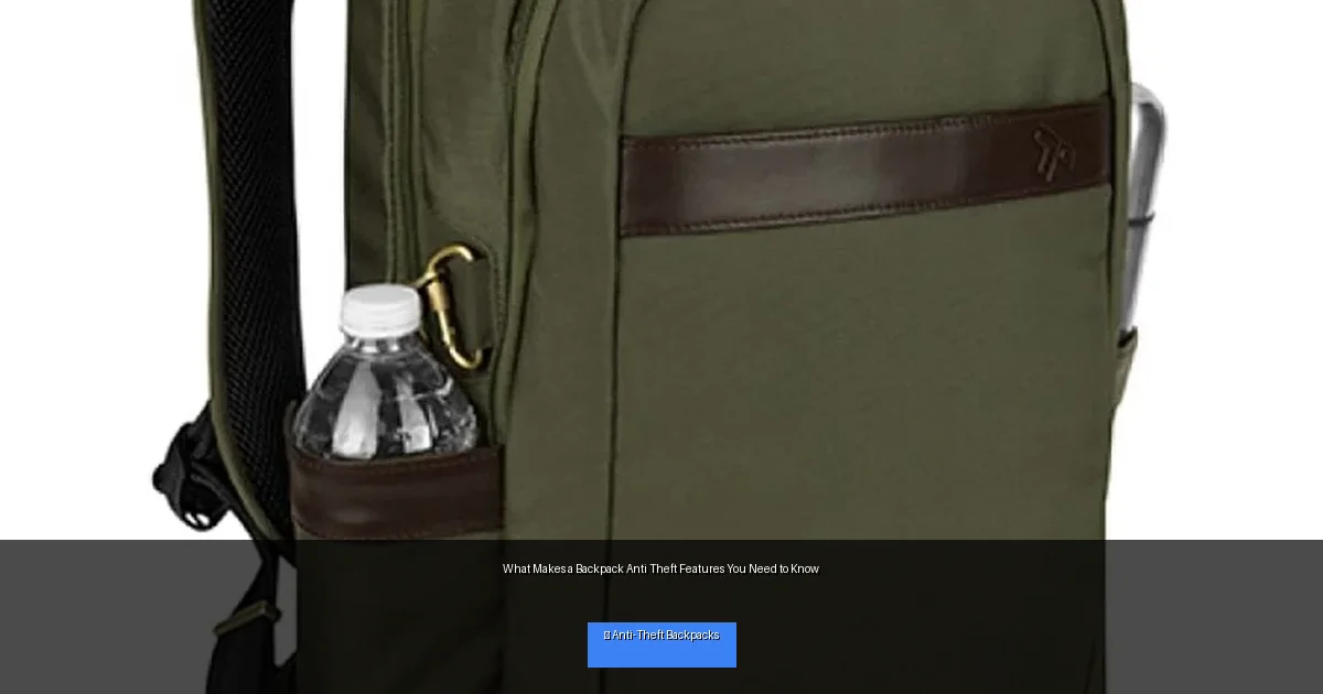 What Makes a Backpack Anti Theft Features You Need to Know