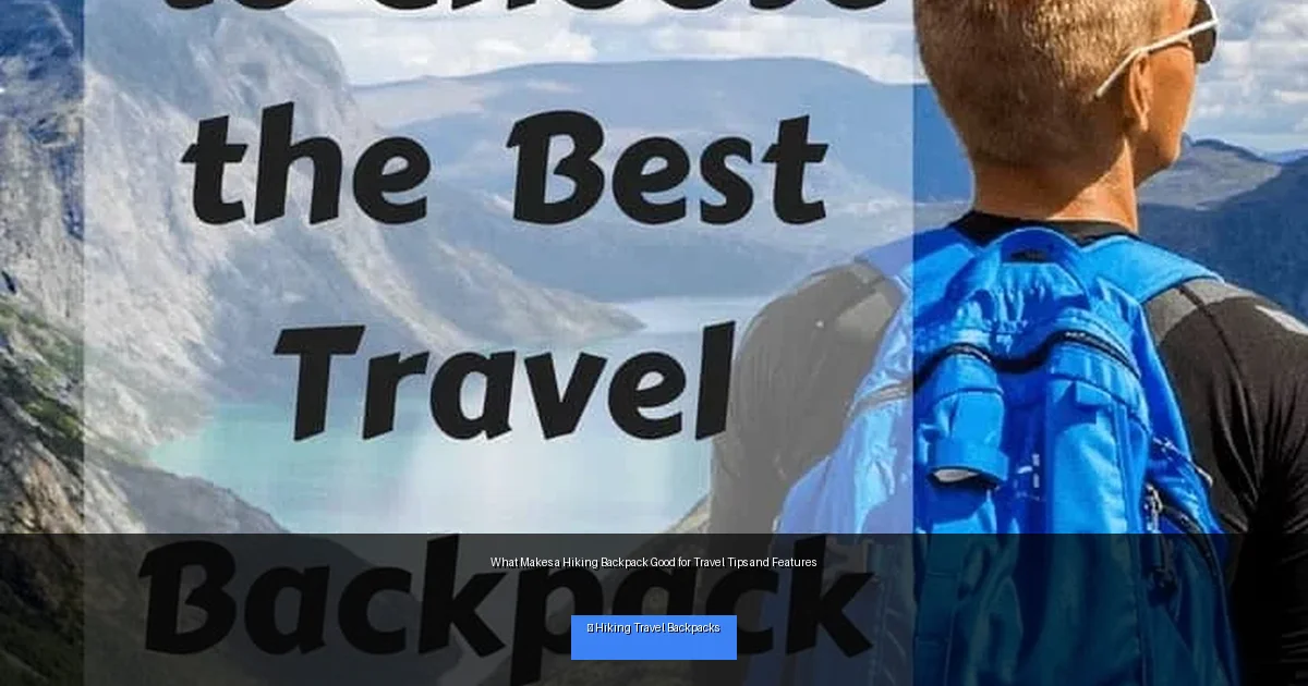 What Makes a Hiking Backpack Good for Travel Tips and Features