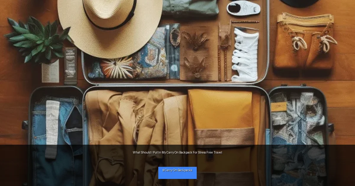 What Should I Put In My Carry On Backpack For Stress Free Travel