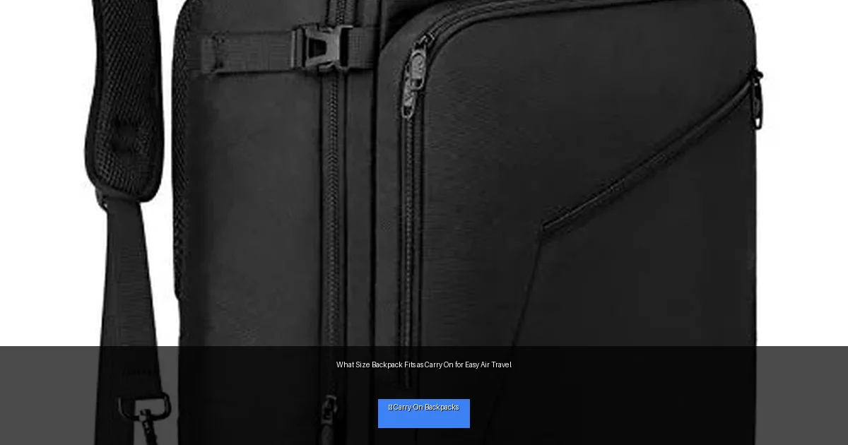 What Size Backpack Fits as Carry On for Easy Air Travel