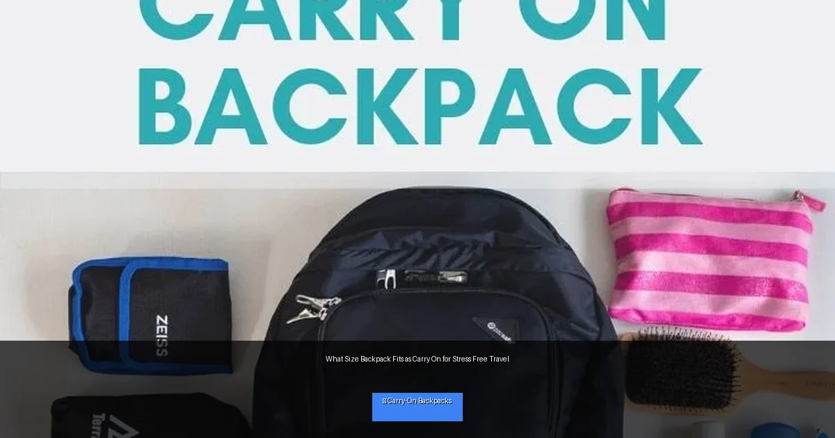 What Size Backpack Fits as Carry On for Stress Free Travel