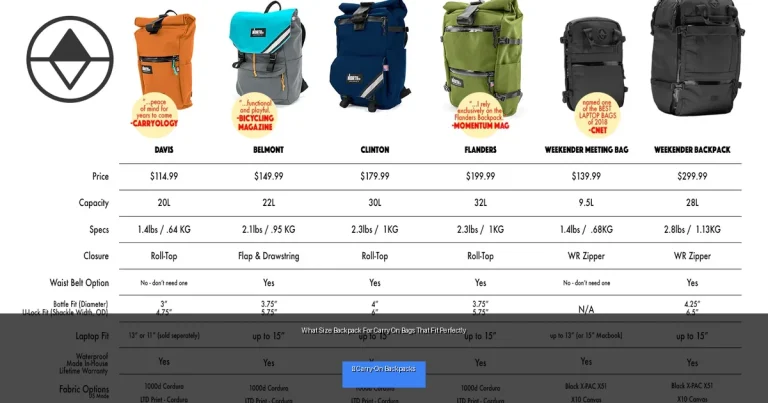 What Size Backpack For Carry On Bags That Fit Perfectly