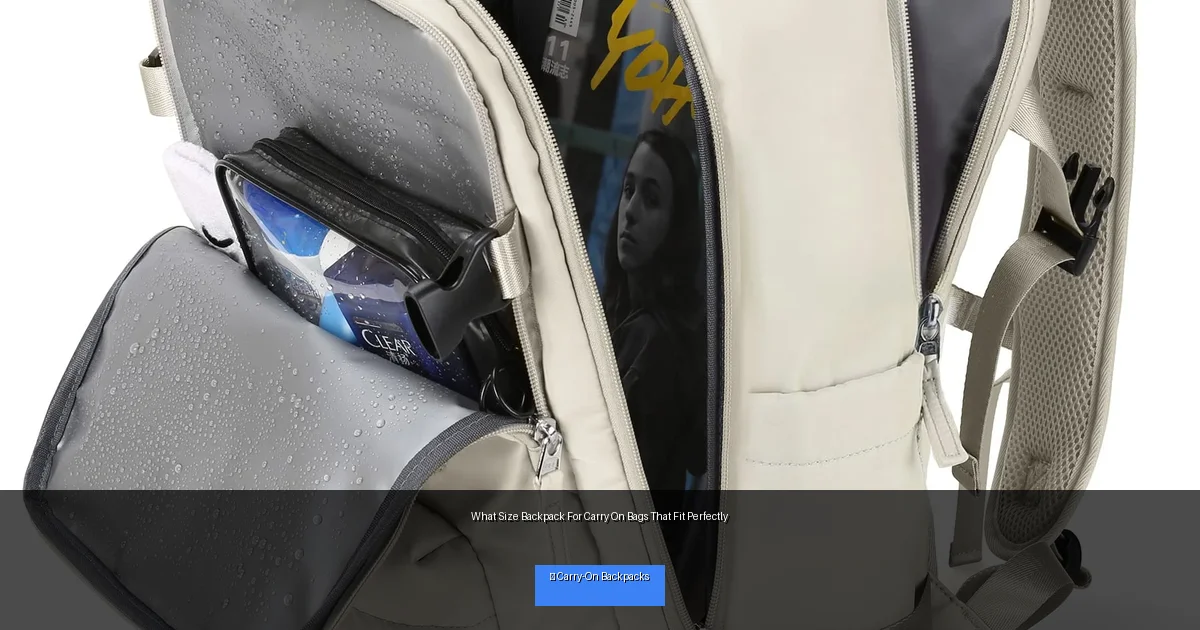 What Size Backpack For Carry On Bags That Fit Perfectly