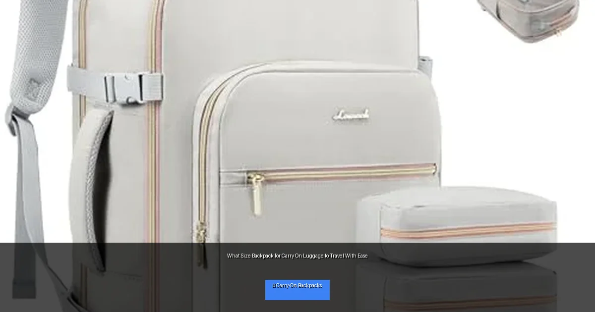 What Size Backpack for Carry On Luggage to Travel With Ease