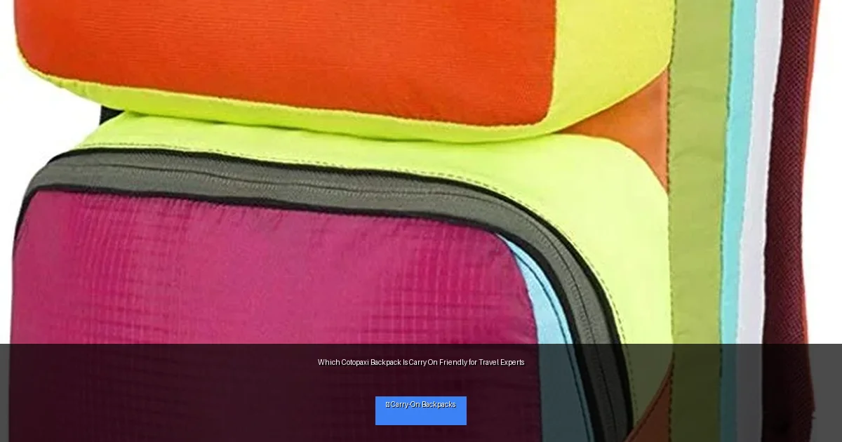 Which Cotopaxi Backpack Is Carry On Friendly for Travel Experts