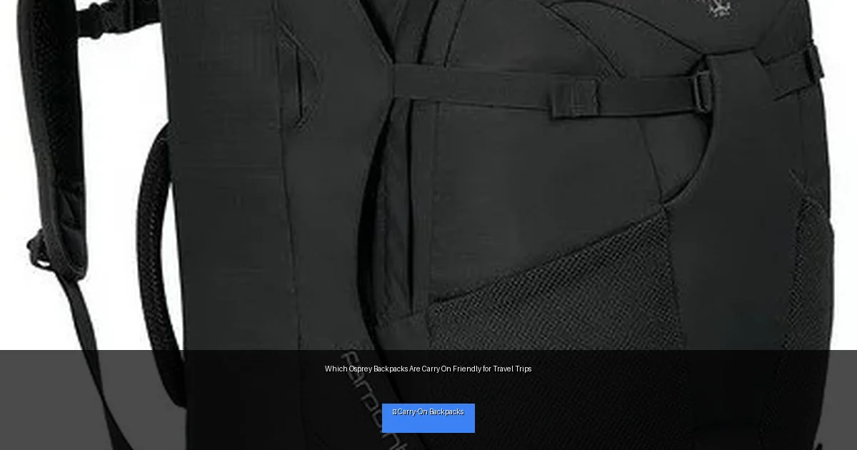 Which Osprey Backpacks Are Carry On Friendly for Travel Trips
