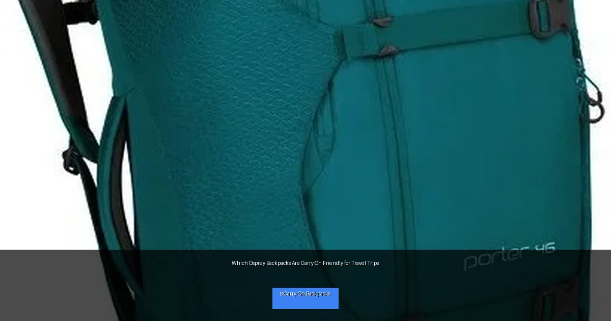 Which Osprey Backpacks Are Carry On Friendly for Travel Trips