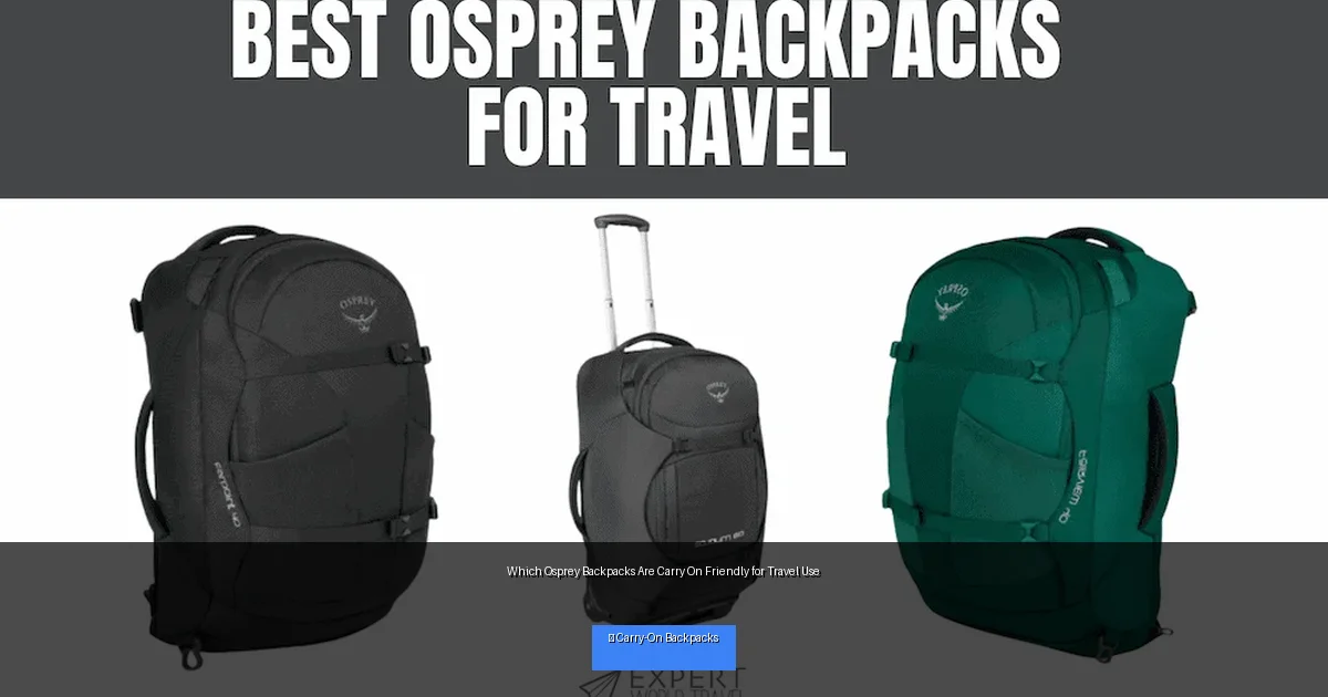 Which Osprey Backpacks Are Carry On Friendly for Travel Use