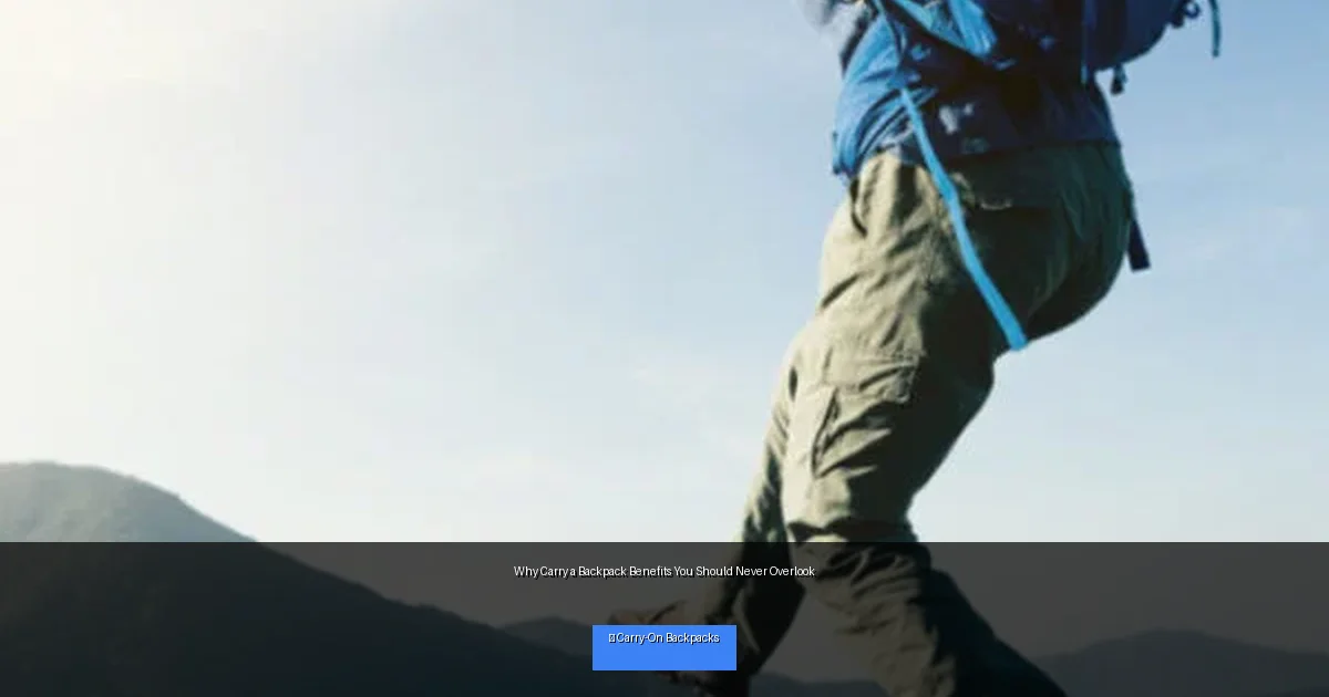 Why Carry a Backpack Benefits You Should Never Overlook