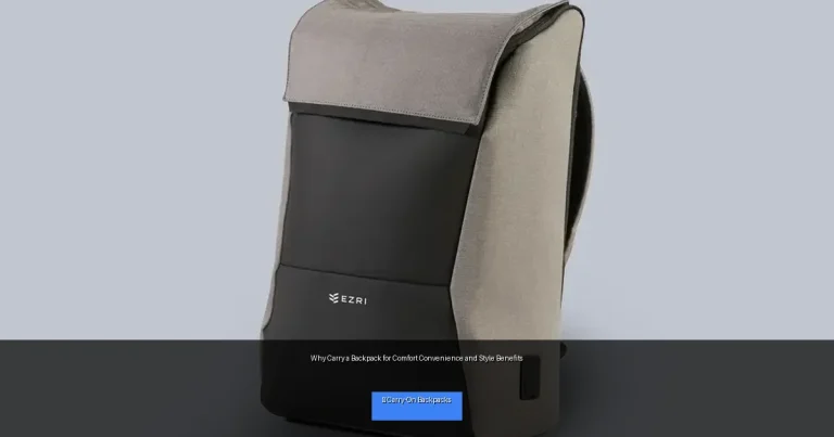 Why Carry a Backpack for Comfort Convenience and Style Benefits