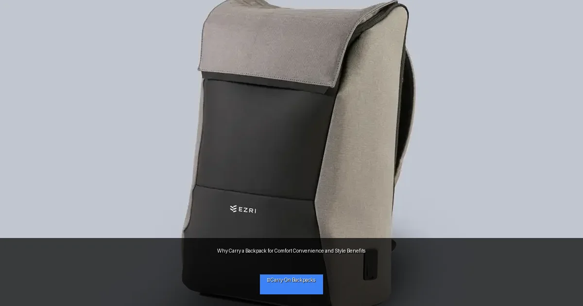 Why Carry a Backpack for Comfort Convenience and Style Benefits