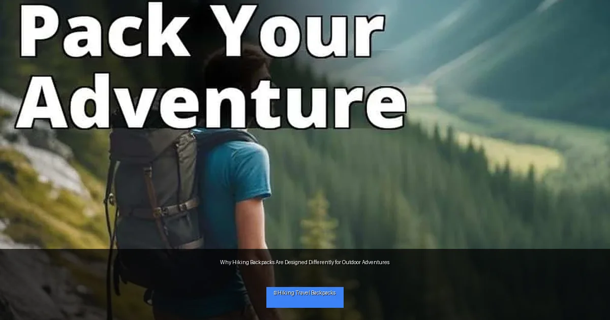Why Hiking Backpacks Are Designed Differently for Outdoor Adventures