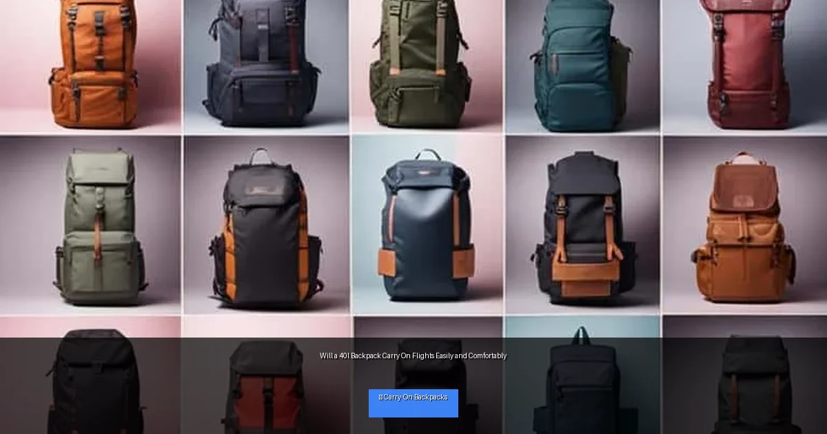 Will a 40l Backpack Carry On Flights Easily and Comfortably