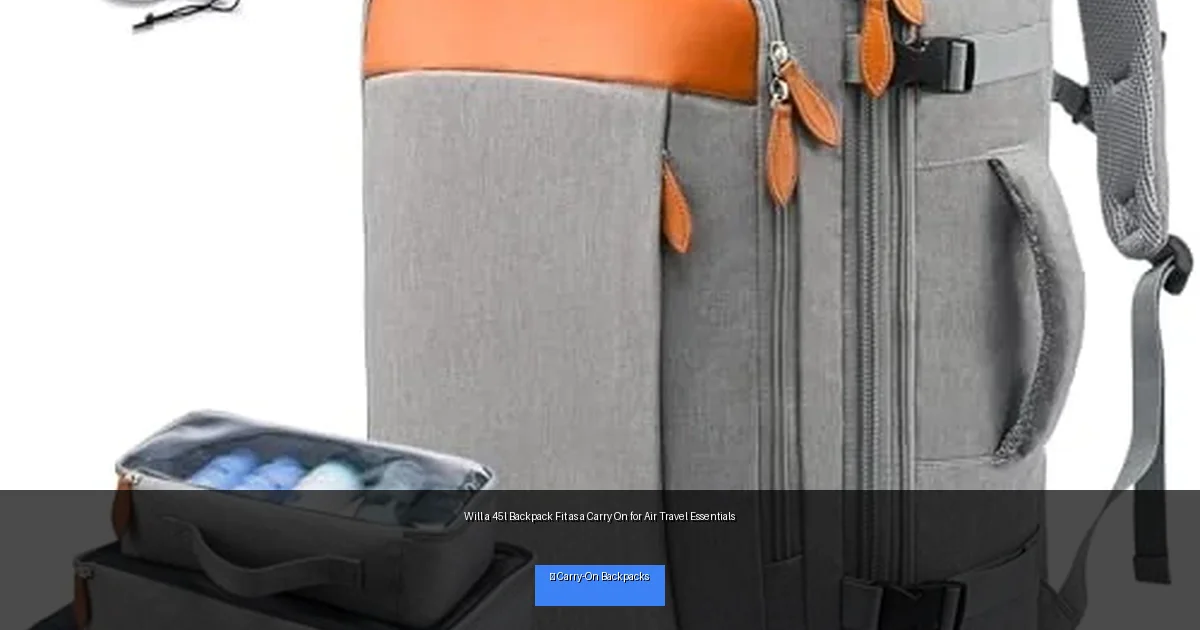 Will a 45l Backpack Fit as a Carry On for Air Travel Essentials
