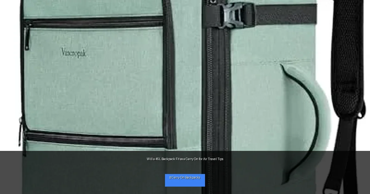 Will a 45L Backpack Fit as a Carry On for Air Travel Tips
