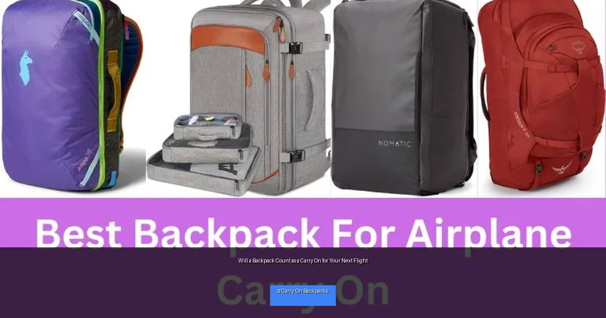 Will a Backpack Count as a Carry On for Your Next Flight