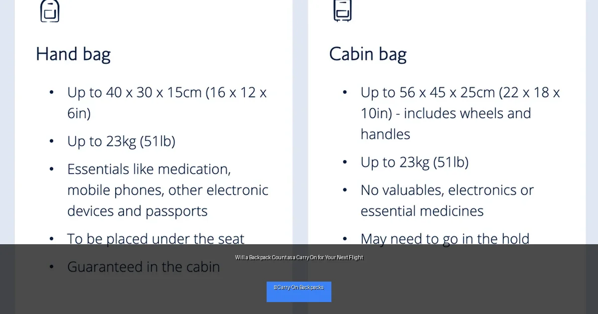 Will a Backpack Count as a Carry On for Your Next Flight