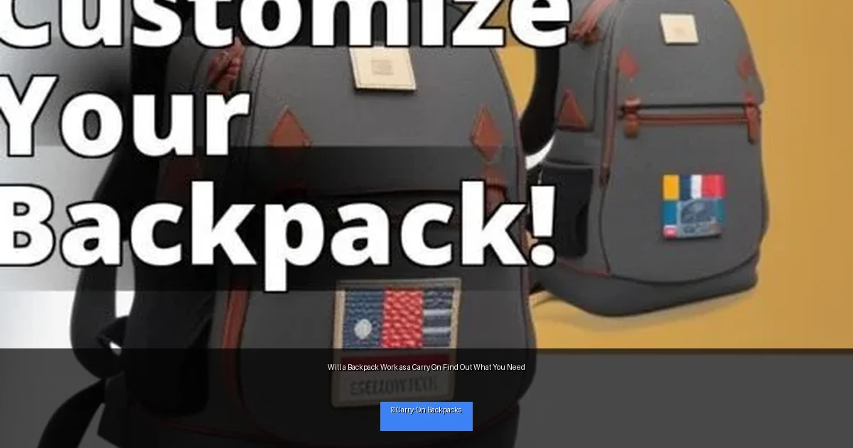 Will a Backpack Work as a Carry On Find Out What You Need