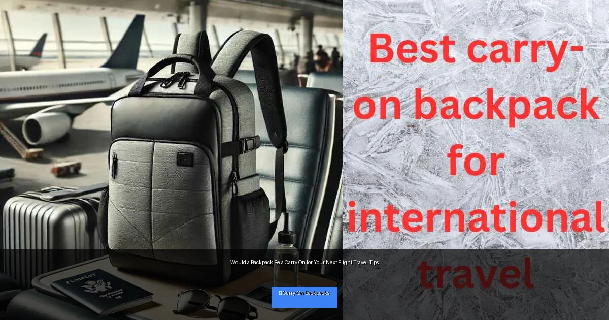 Would a Backpack Be a Carry On for Your Next Flight Travel Tips