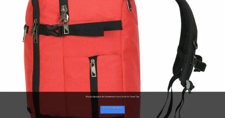 Would a Backpack Be Considered a Carry On for Air Travel Tips