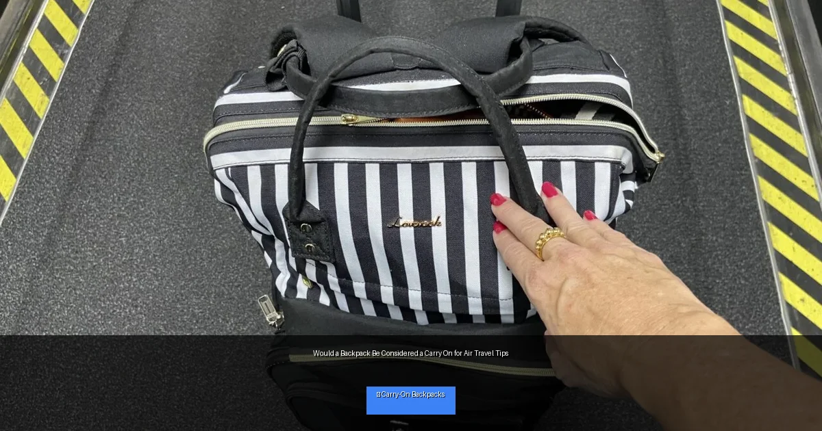 Would a Backpack Be Considered a Carry On for Air Travel Tips