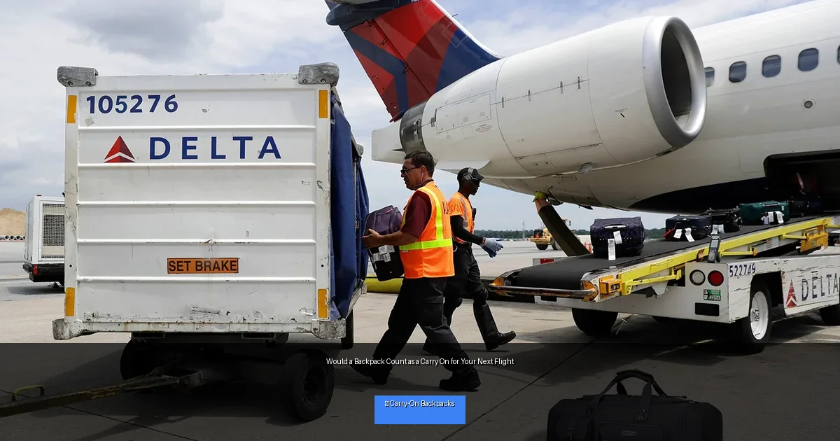 Would a Backpack Count as a Carry On for Your Next Flight