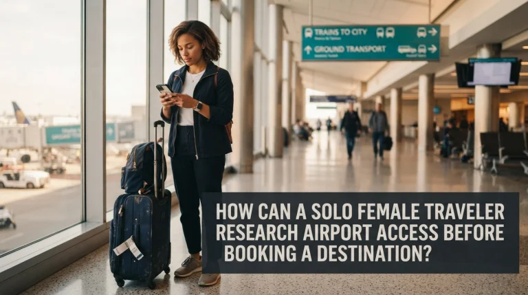 How Can a Solo Female Traveler Research Airport Access Before Booking a Destination