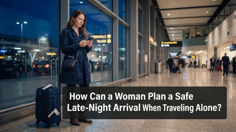 How Can a Woman Plan a Safe Late-Night Arrival When Traveling Alone