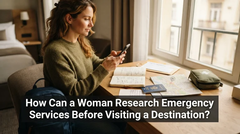 How Can a Woman Research Emergency Services Before Visiting a Destination