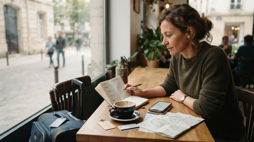 Woman planning a short 3–5 night manageable first solo travel experience from one city base.