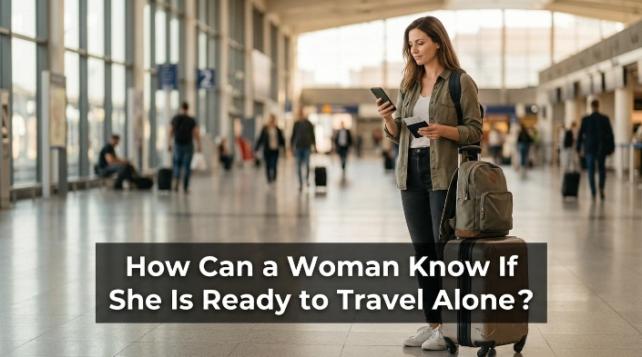 How can a woman know if she is ready to travel alone before her first independent trip?