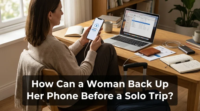 How Can a Woman Back Up Her Phone Before a Solo Trip