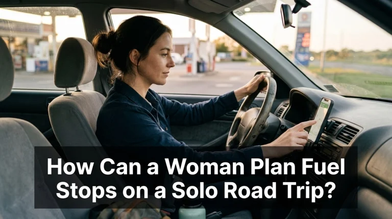 How Can a Woman Plan Fuel Stops on a Solo Road Trip